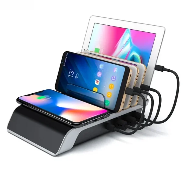 ALLY Multiport 10W Wireless Kablosuz Şarj Cihazı Organizer Stand-(5775)