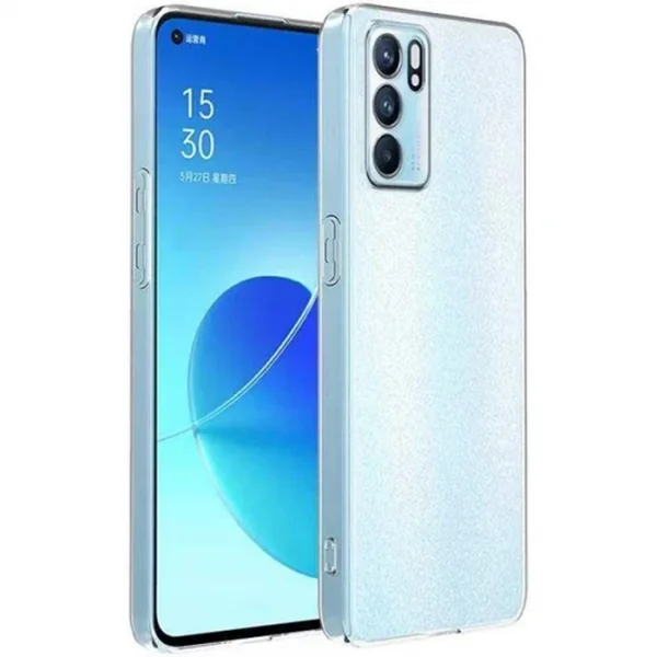 Ally OPPO Reno6 Z Kılıf Kamera Korumalı Ultra İnce Şeffaf Silikon Kılıf-(5775)