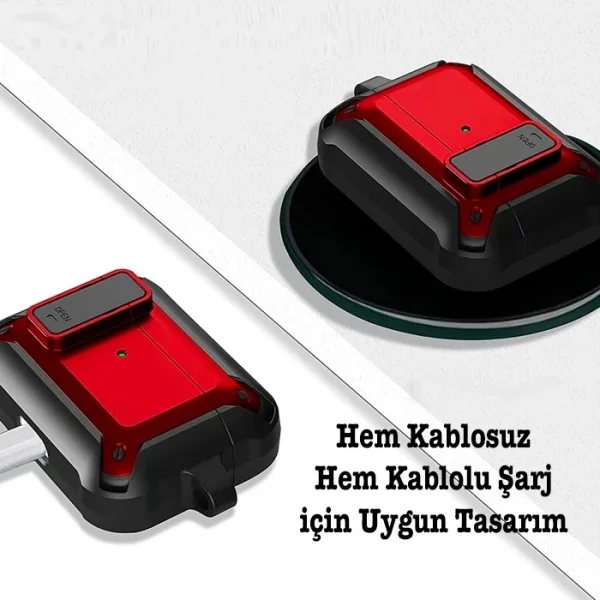 ALLY Shockproof Darbe Emici AirPods Pro Kulaklık Kılıfı-(5775)