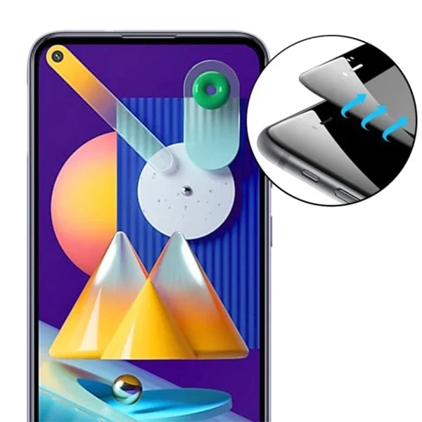 ALLY SM Galaxy M11  Full Glue Tempered Cam Ekran Koruyucu-(5775)