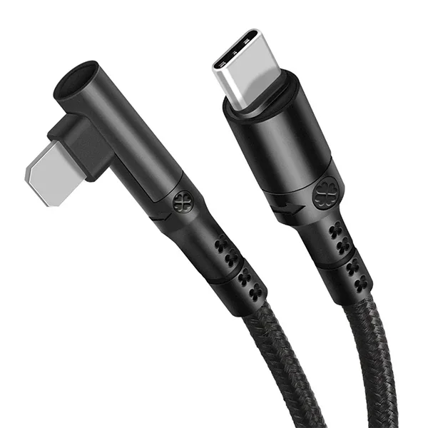 ALLY Type-C to İPhone 20w Lightning Hızlı Şarj Kablosu Oyuncu 90 Derece Kablo-(5775)