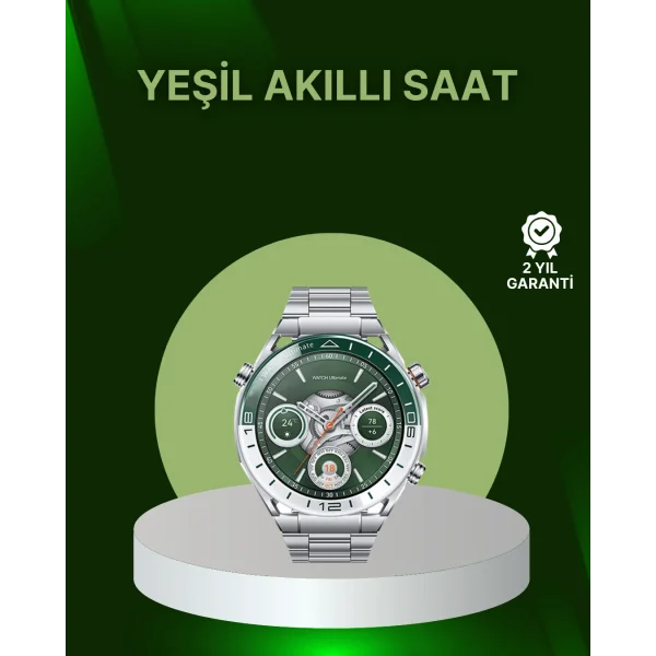 Amoled Ekran Akıllı Saat Harita Gösterimli Bluetooth Aramalı 3 Kayışlı