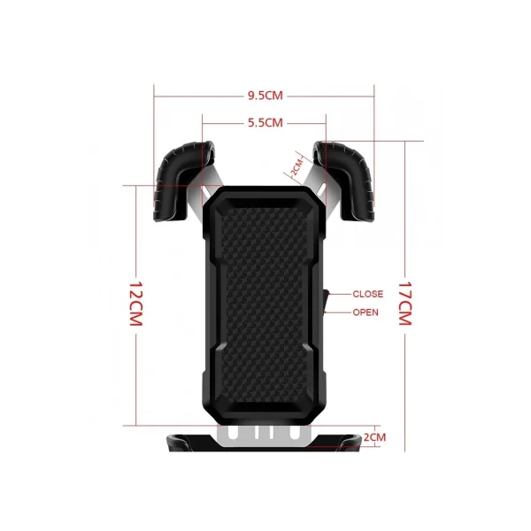 360° Derece Ayarlanabilen Gidon Bağlantılı Bisiklet Motosiklet İçin Abs 4-7.8″ İnç Telefon Tutucu