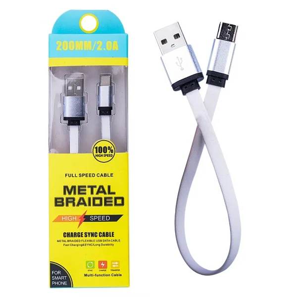 Android Micro 2a 20mm Kısa Yumuşak Dokulu Renkli Usb Kablo-(5775)