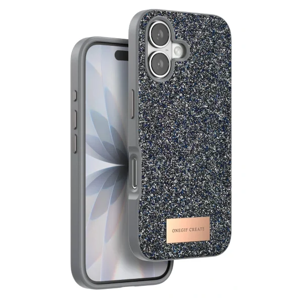 Apple iPhone 17 Bright Simli Kapak - Gümüş-(5796)