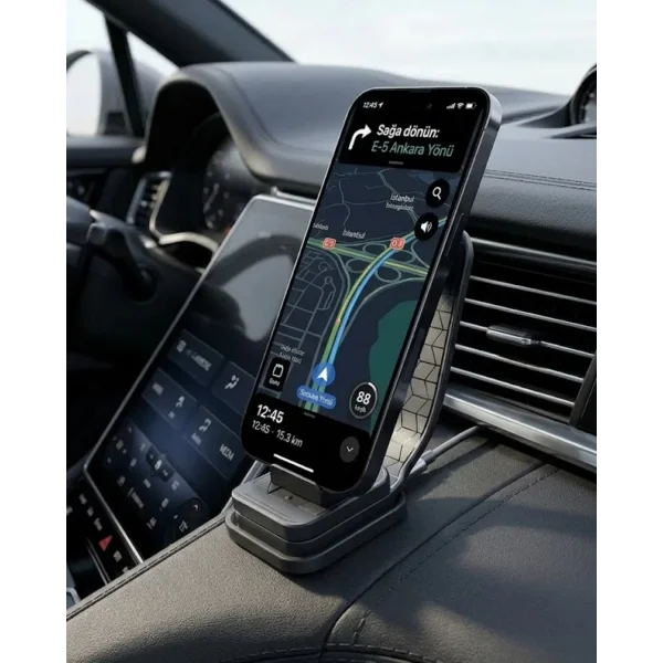 Araç Konsol Telefon Tutucu 360° Döner Katlanabilir Stand