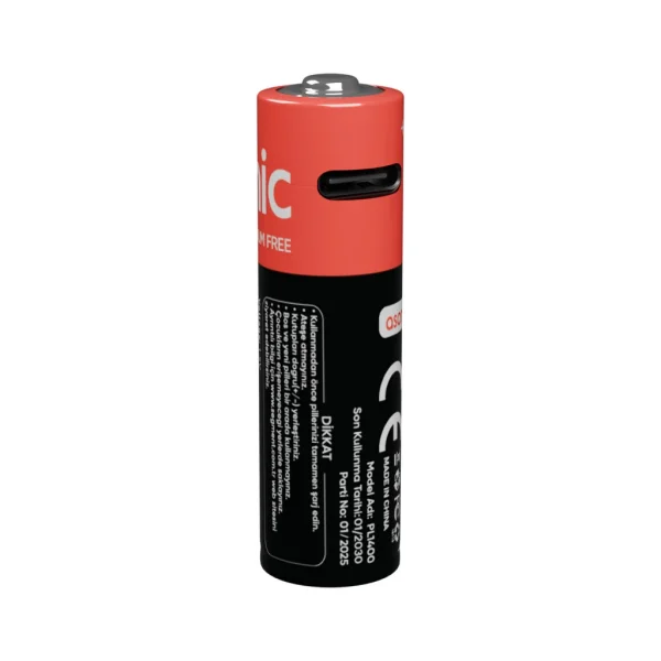 ASONIC PL1400 AA Şarjlı Pil 1.5Volt 1400mAh/2600mwh Type-C ile Kolay Şarj  2 li Paket (USB To Type-C Kablo Hediye)(1923)
