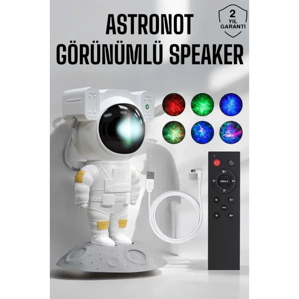 Astronot Görünümlü Projeksiyon Speaker Taşınabilir