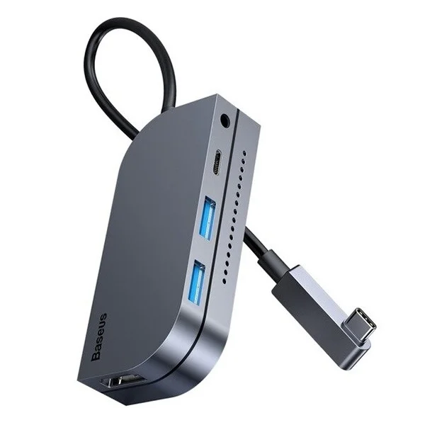 BASEUS Bending Angle No.7 Çok fonksiyonlu 6 Port Type-C Hub (CAHUB-CWJ0G)-(5775)