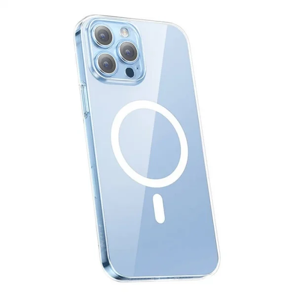 Baseus Crystal iPhone 13 Pro Magsafe Silikon Kılıf + Tempered Ekran Koruyucu Set-(5775)