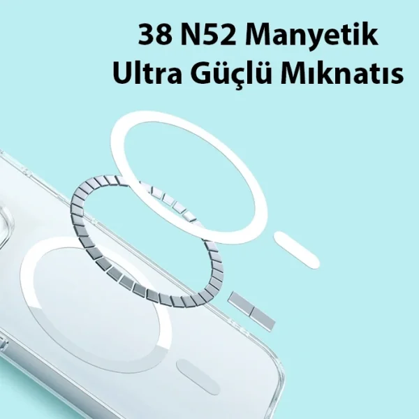 Baseus Crystal iPhone 14 Plus 6.7 Magsafe Silikon Kılıf + Tempered Ekran Koruyucu Set-(5775)