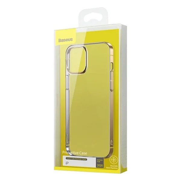 Baseus Glitter İPhone 12/12 Pro Şeffaf Lüx Silikon Kılıf Soft TPU Kılıf-(5775)