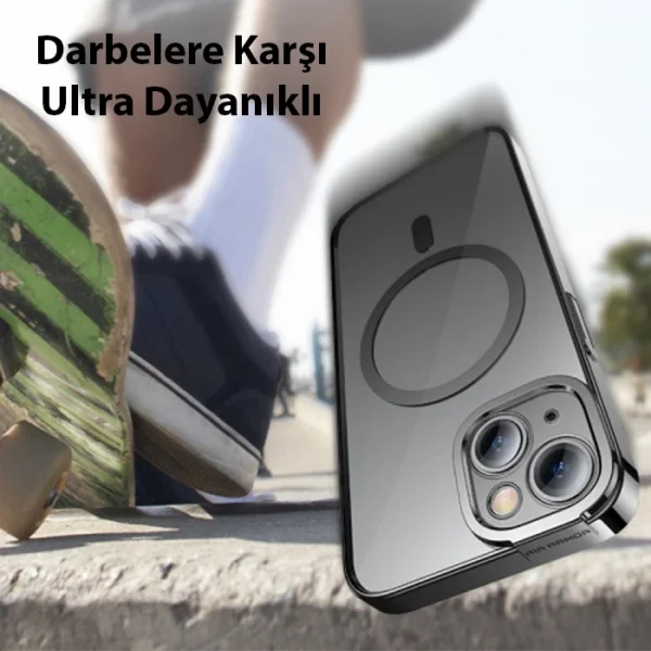 Baseus Glitter iPhone 14 Plus 6.7 Magsafe Silikon Kılıf + Tempered Ekran Koruyucu Set-(5775)