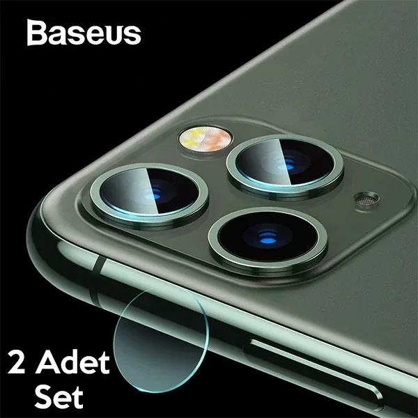 Baseus iPhone 11 Pro 11 Pro Max Tempered Kamera Lens Koruma Camı 2Set-(5775)