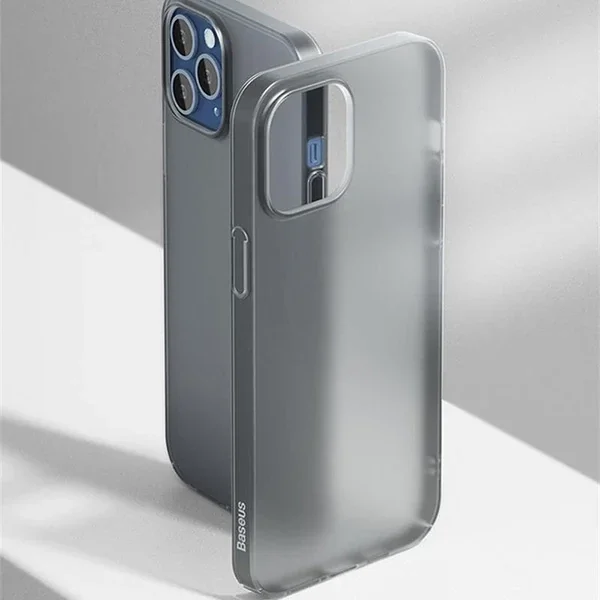Baseus İPhone 12 Pro Max 6.7 Comfort İnce Şeffaf Kılıf Matte PP Kılıf-(5775)