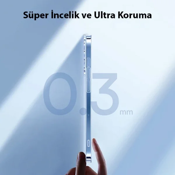 Baseus iPhone 15 Crystal Serisi Silikon Kılıf + Tempered Ekran Koruyucu Set-(5775)