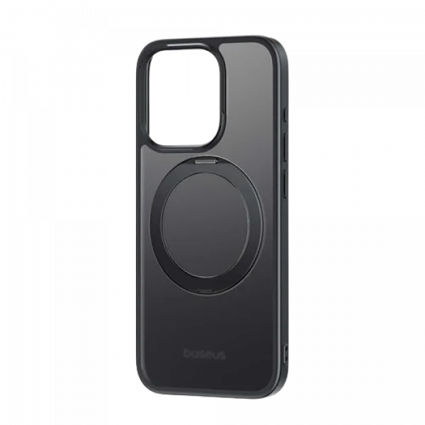 Baseus iPhone 15 Pro SkyRing Serisi Standlı Magsafe Manyetik Kılıf + Tempered Ekran Koruyucu Set-(5775)