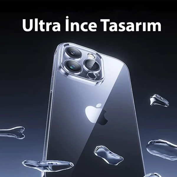 Baseus iPhone 15 Schott Serisi Şeffaf Silikon Kılıf + Tempered Ekran Koruyucu Set-(5775)
