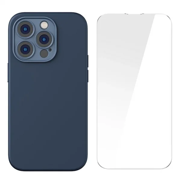 Baseus Liquid Silica Gel iPhone 14 Pro 6.1 Magsafe Silikon Kılıf + Tempered Ekran Koruyucu Set-(5775)