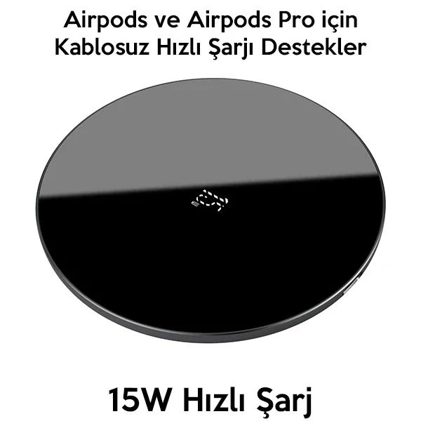 BASEUS Simple 15W Upgraded Version Wireless Kablosuz Şarj Cihazı-(5775)