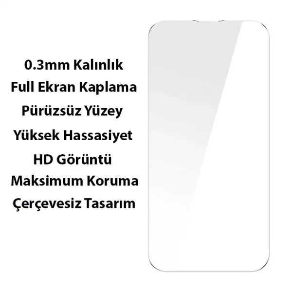 Baseus SuperCeramic Series iPhone 14 Plus 6.7 Koruyucu Cam Kılıf+Full Tempered Ekran Koruyucu Set-(5775)