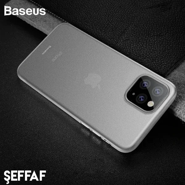 Baseus Wing Case İPhone 11 Pro 5.8  Ultra İnce Lux Mat Şeffaf Kılıf-(5775)