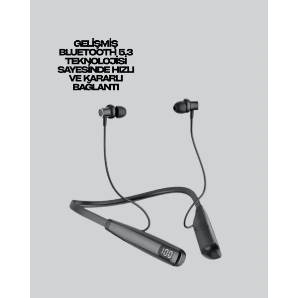 Bluetooth 5.3 Boyun Bantlı Kulaklık – Oyun ve Müzik Modu SD Kart Desteği