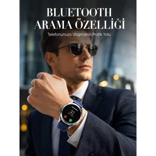 Bluetooth Arama Destekli Uzun Pil Ömürlü Akıllı Saat 3 Kordonlu