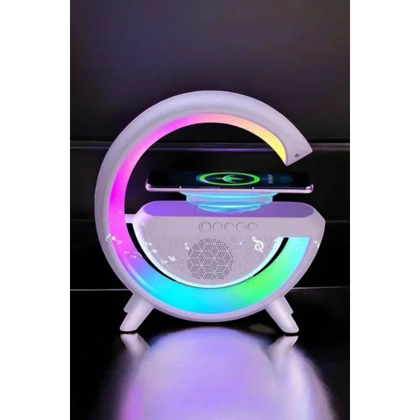 Bluetooth Hoparlör Dijital Göstergeli Wireless Şarj RGB Işıklı