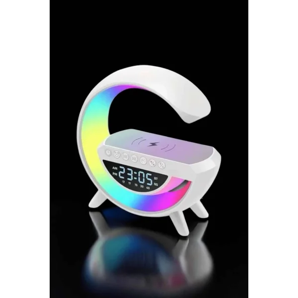 Bluetooth Hoparlör Dijital Göstergeli Wireless Şarj RGB Işıklı