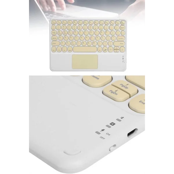 Bluetooth Touchpad Klavye 10.9 inch Kablosuz Wifi Q Klavye Slim