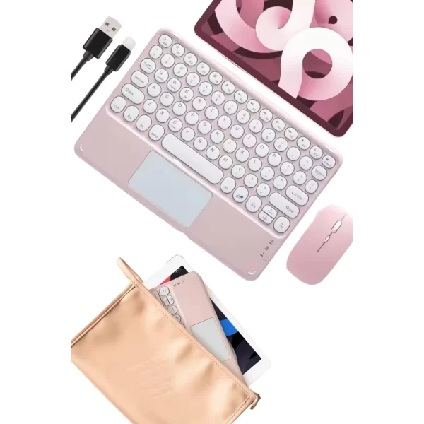 Bluetooth Touchpad Klavye Ultra İnce Taşınabilir Q Klavye