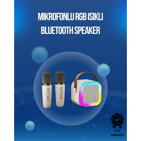Bluetooth USB ve AUX Girişli Çok Fonksiyonlu Karaoke Hoparlör