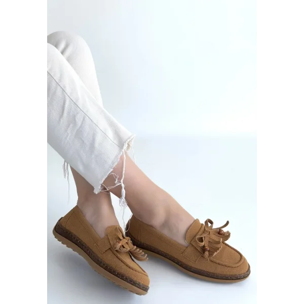 Boriy Taba Deri Tozu Süet Babet Ayakkabı