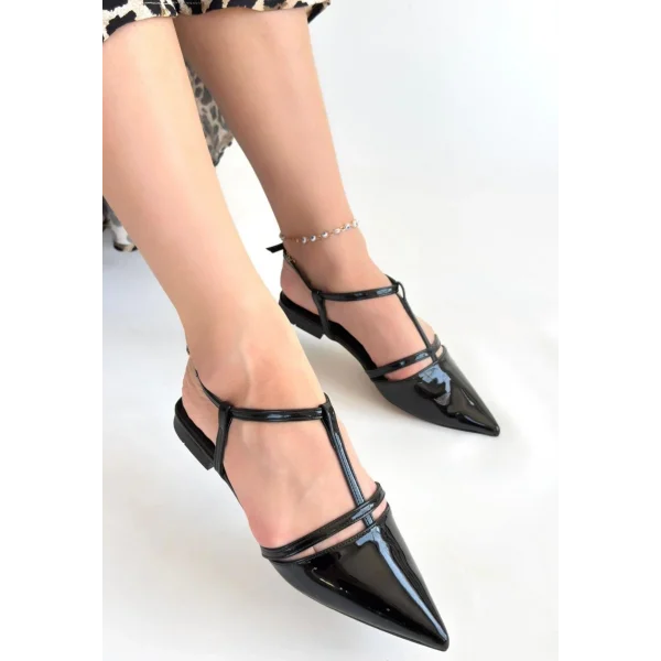 Canca Siyah Rugan Babet Ayakkabı