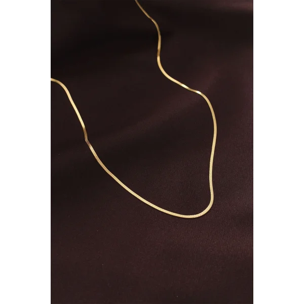Çelik Gold Renk 60 cm İnce İtalyan Zincir Kolye