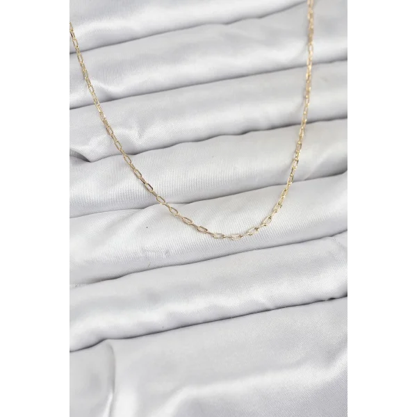 CM 14K Gold Renk Ataç Zincir Model 60 cm Kadın Kolye