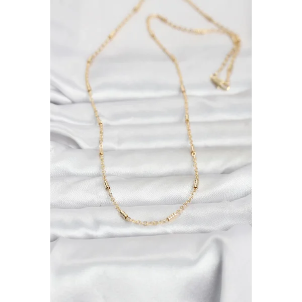 CM 14K Gold Renk Bar Zincir Model 60 cm Kadın Kolye