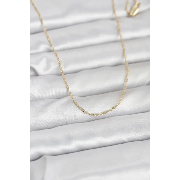 CM 14K Gold Renk Burgu Model 60 cm Kadın Kolye