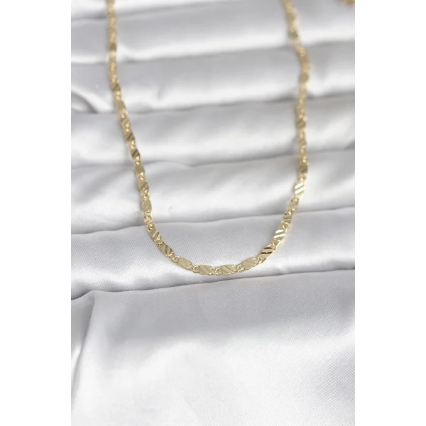 CM 14K Gold Renk Çizgi Lazer Model 60 cm Kadın Kolye
