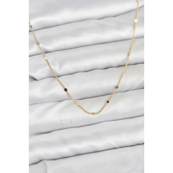 CM 14K Gold Renk Ezme Pul Model 60 cm Kadın Kolye