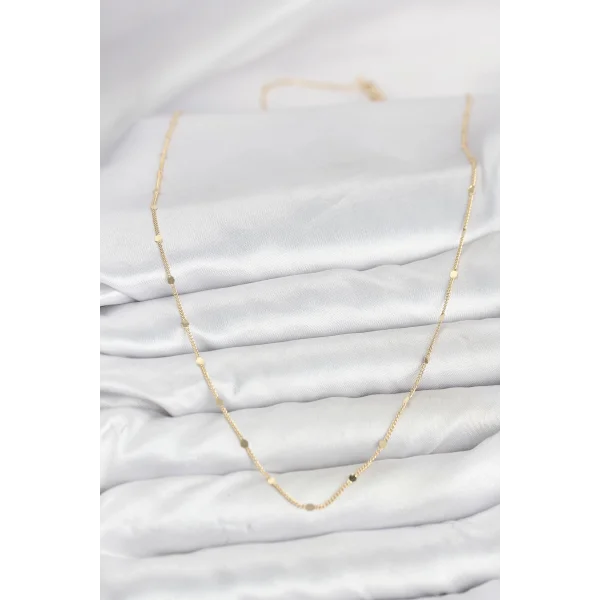 CM 14K Gold Renk Ezme Pul Model 60 cm Kadın Kolye