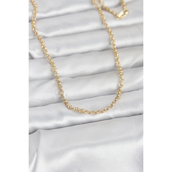 CM 14K Gold Renk Halka Zincir Model 60 cm Kadın Kolye