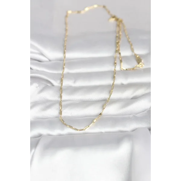 CM 14K Gold Renk İnce Ataç Zincir Model 60 cm Kadın Kolye