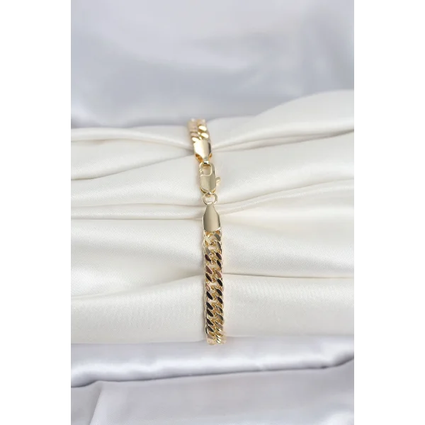 CM 14K Gold Renk Kalın Zincir Model Kadın Bileklik