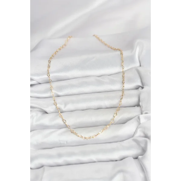 CM 14K Gold Renk Kalp Zincirli Kadın Kolye