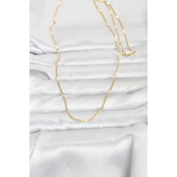 CM 14K Gold Renk Lazer Puntalı Model 60 cm Kadın Kolye
