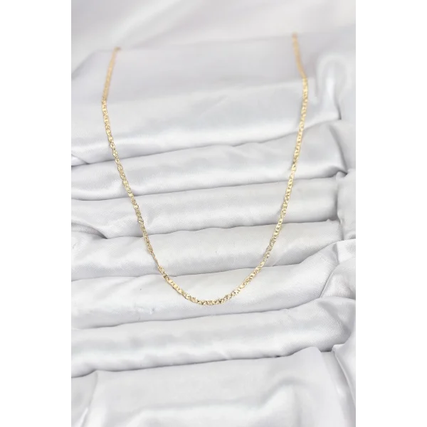 CM 14K Gold Renk Pirinç Lazer Model 60 cm Kadın Kolye