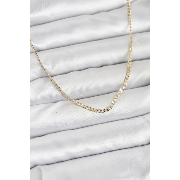 CM 14K Gold Renk Pirinç Zincir Model Kadın Kolye