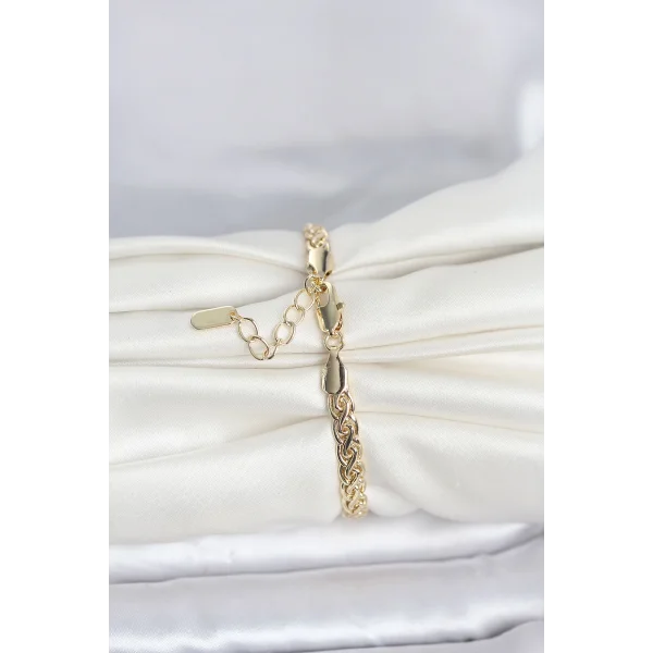 CM 14K Gold Renk Sarmal Zincir Model Kadın Bileklik